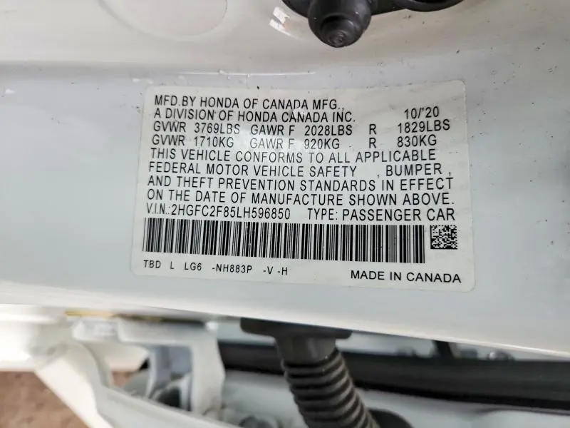 2020 HONDA CIVIC SPORT  