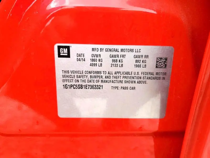 2014 CHEVROLET CRUZE LT  