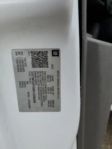 2019 CHEVROLET EXPRESS G2500   