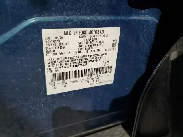 2020 FORD EDGE SEL  