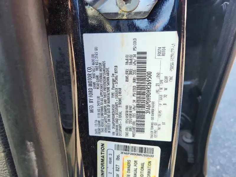 2017 FORD FUSION SE  
