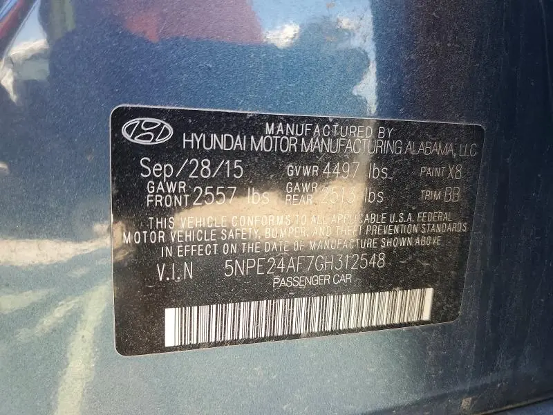 2016 HYUNDAI SONATA SE  