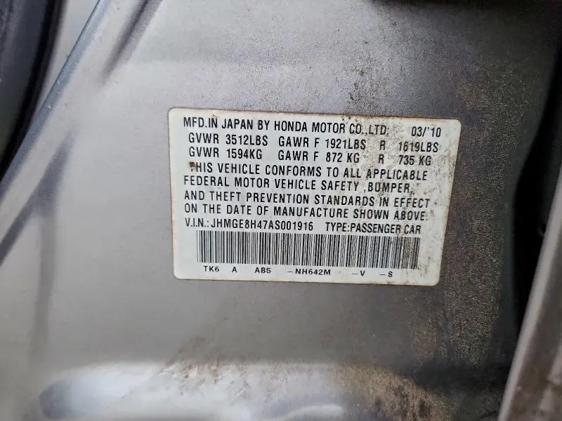 2010 HONDA FIT SPORT  