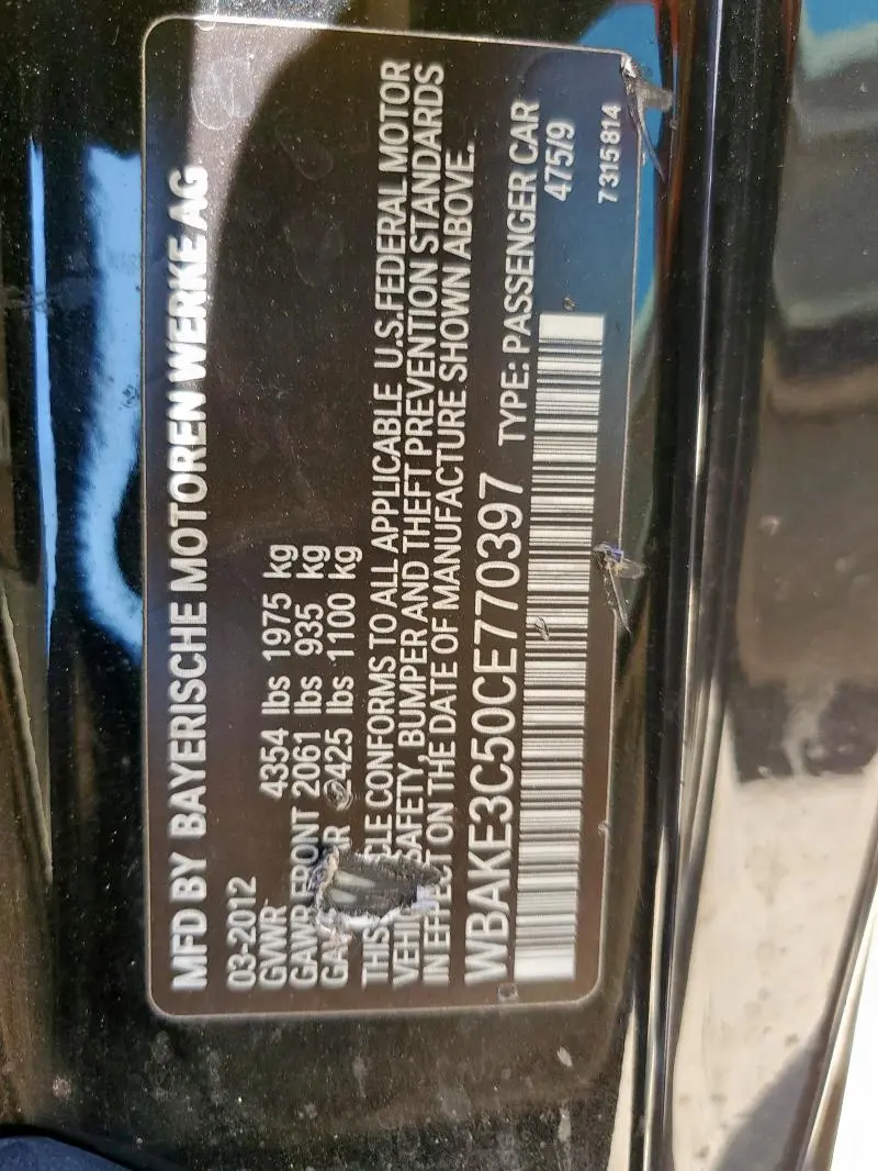 2012 BMW 328 I