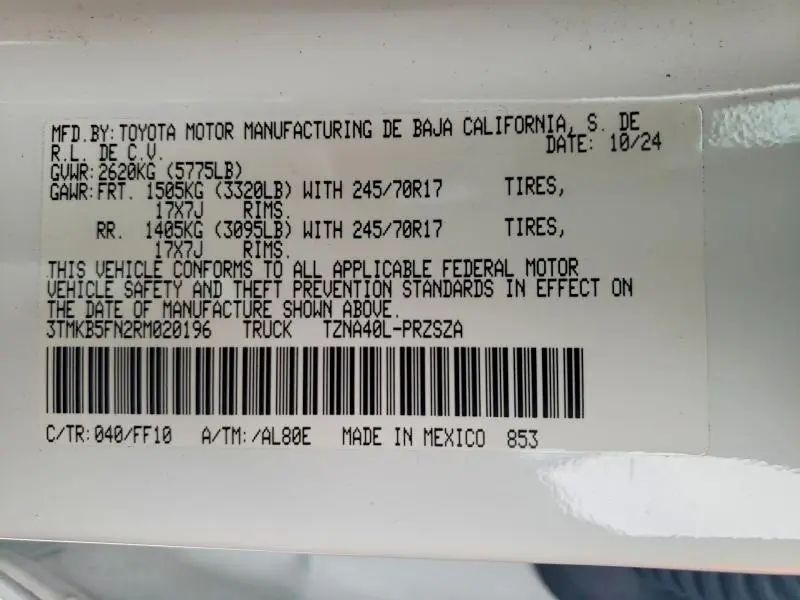 2024 TOYOTA TACOMA SR5  