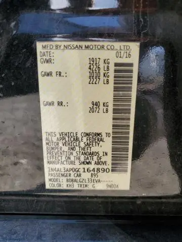 2016 NISSAN ALTIMA 2.5