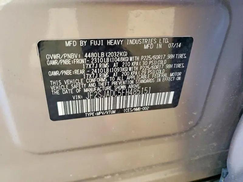 2015 SUBARU FORESTER 2.5I PREMIUM  