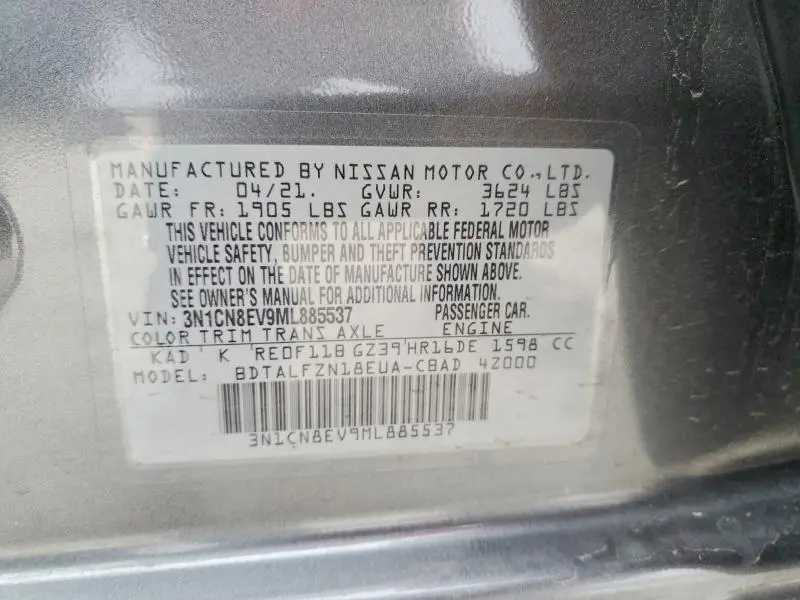 2021 NISSAN VERSA SV  