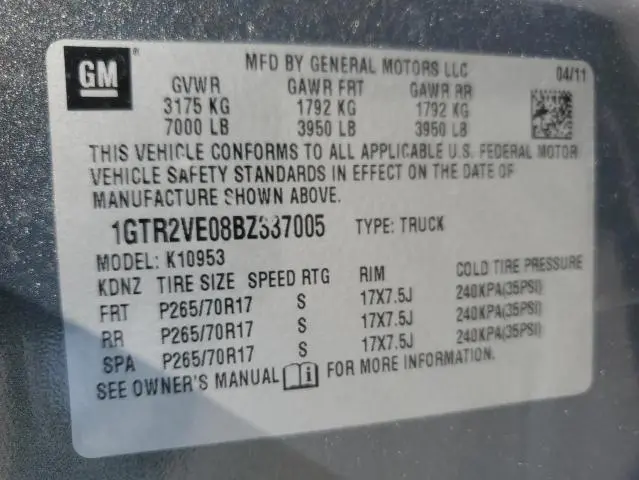 2011 GMC SIERRA K1500 SLE  