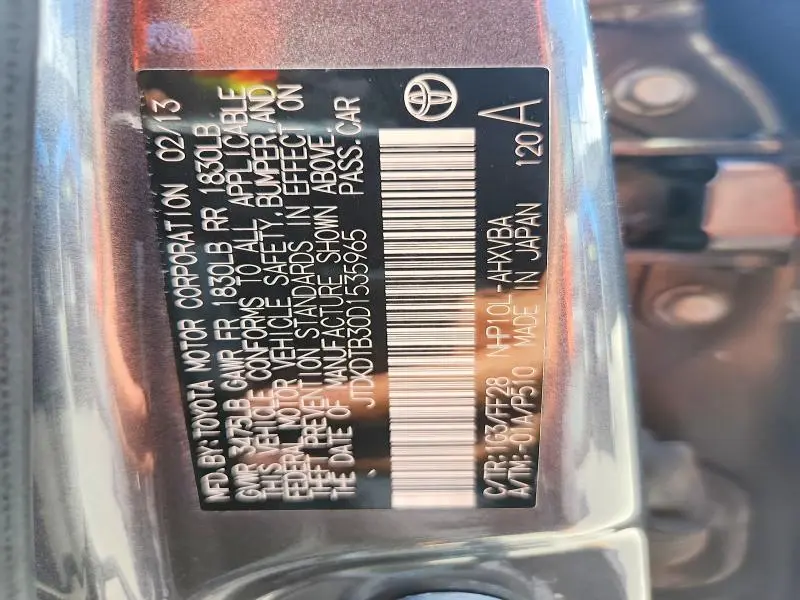 2013 TOYOTA PRIUS C TWO  