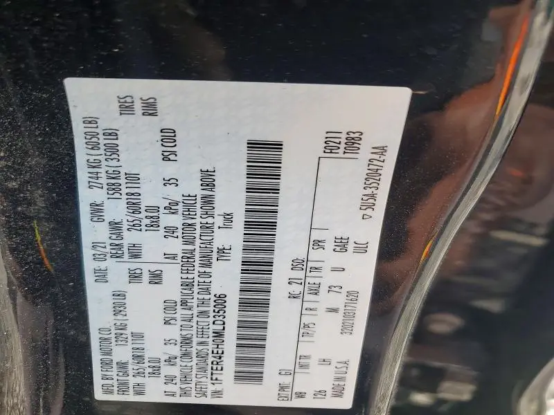 2021 FORD RANGER XL  