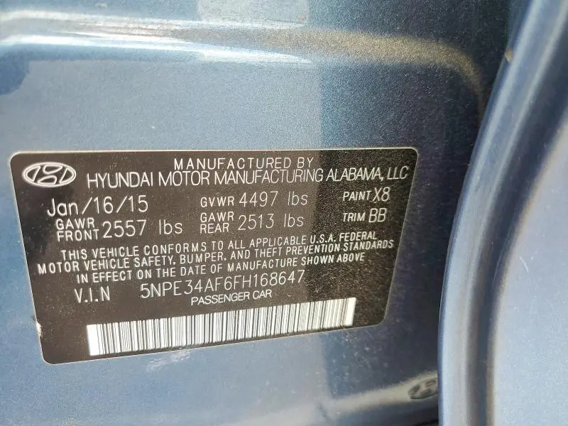 2015 HYUNDAI SONATA LIMITED  