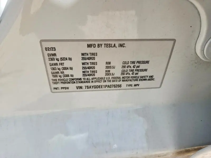 2023 TESLA MODEL Y   
