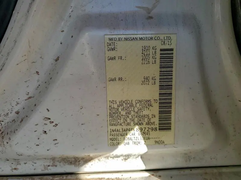 2015 NISSAN ALTIMA 2.5  