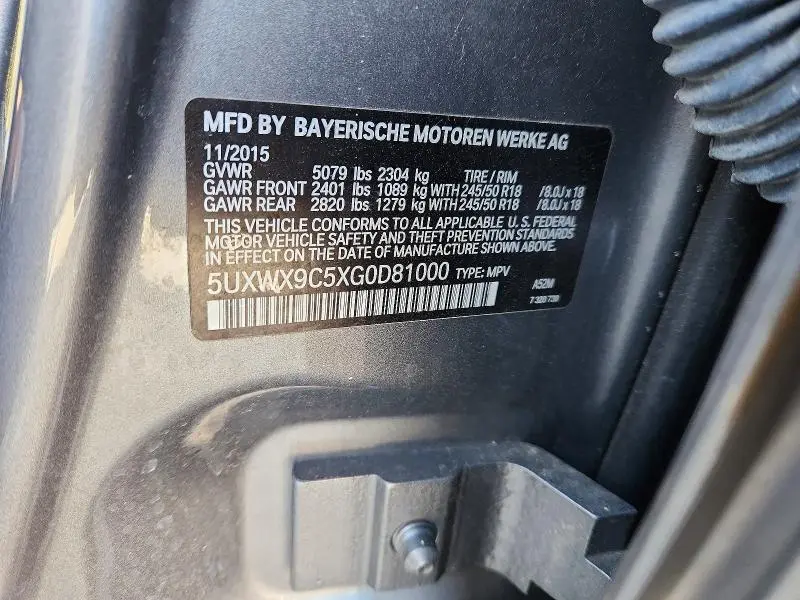 2016 BMW X3 XDRIVE28I  