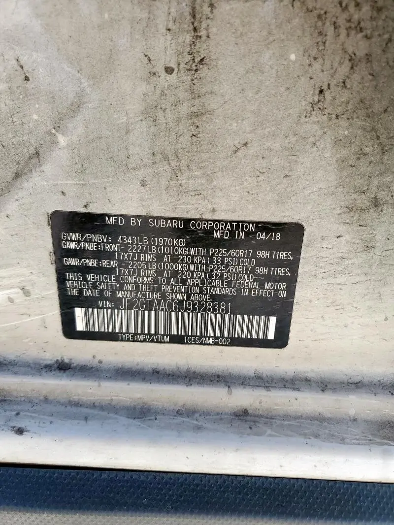 2018 SUBARU CROSSTREK   