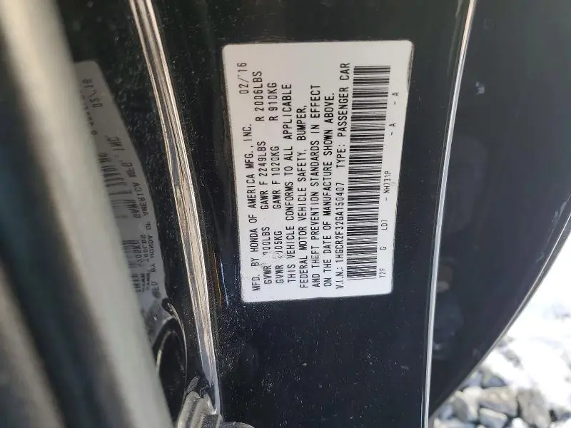 2016 HONDA ACCORD LX  