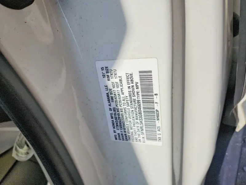 2016 HONDA ODYSSEY SE  