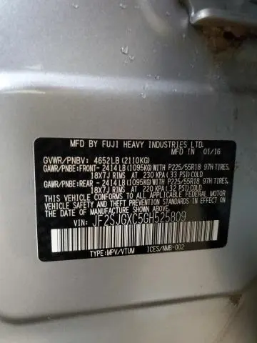 2016 SUBARU FORESTER 2.0XT TOURING  