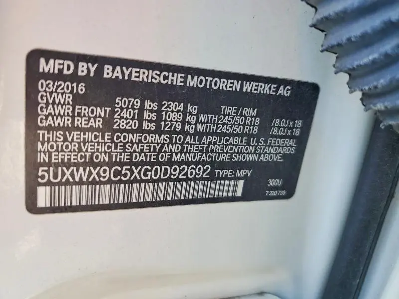 2016 BMW X3 XDRIVE28I  