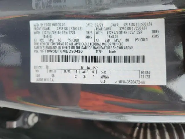 2021 FORD F350 SUPER DUTY  