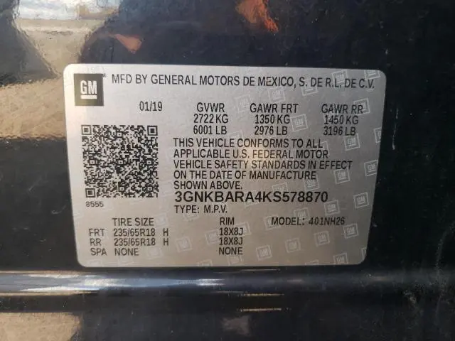 2019 CHEVROLET BLAZER L  