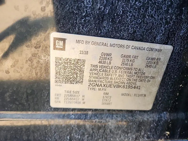 2019 CHEVROLET EQUINOX LT  