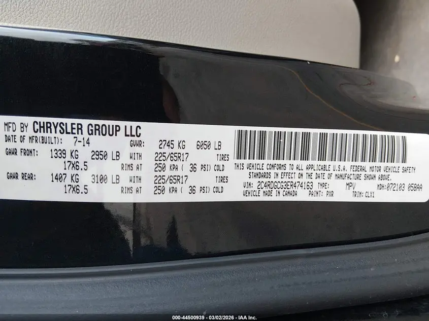 2014 DODGE GRAND CARAVAN SXT 30TH ANNIVERSARY