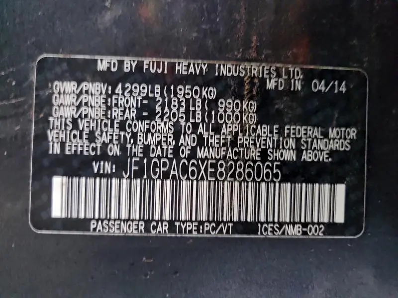 2014 SUBARU IMPREZA PREMIUM  