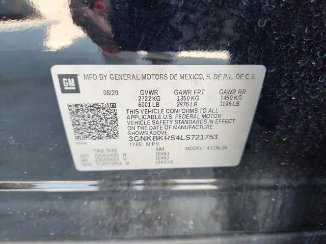 2020 CHEVROLET BLAZER RS  