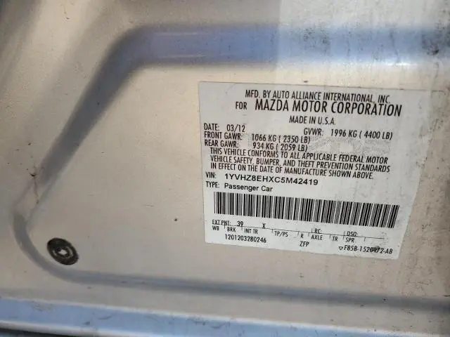 2012 MAZDA 6 I  