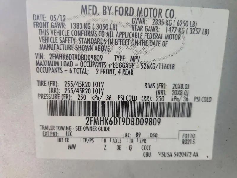 2013 FORD FLEX LIMITED  