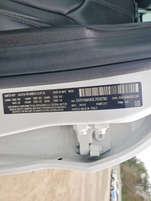 2020 ALFA ROMEO GIULIA   