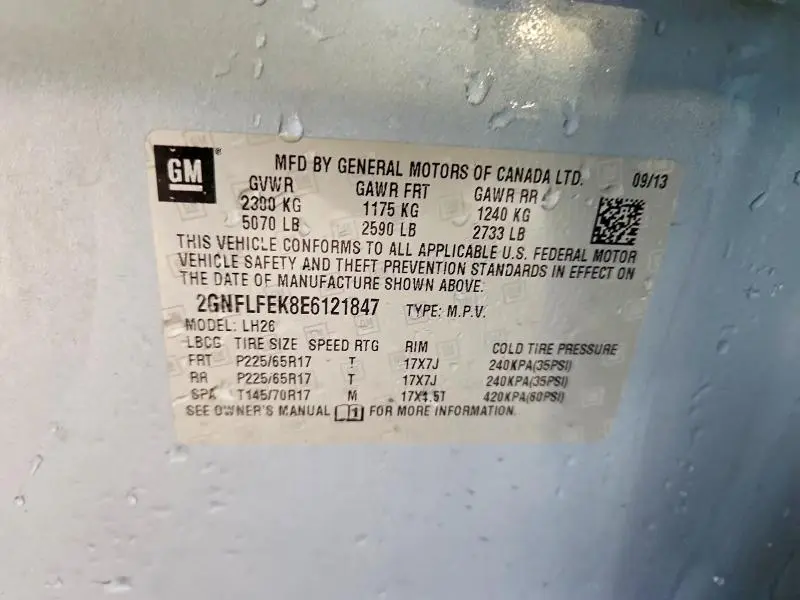 2014 CHEVROLET EQUINOX LT  