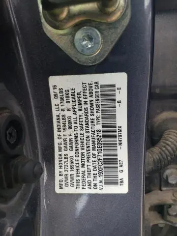 2016 HONDA CIVIC EX  