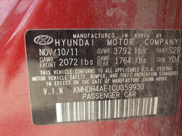 2012 HYUNDAI ELANTRA GLS  