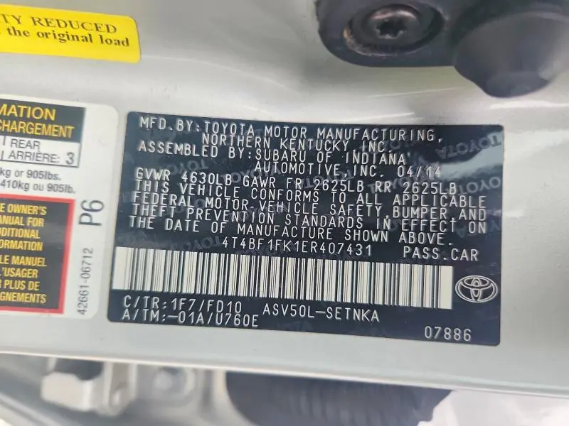 2014 TOYOTA CAMRY LE  