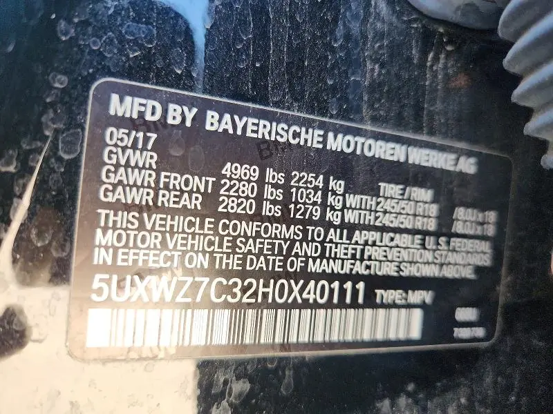 2017 BMW X3 SDRIVE28I  