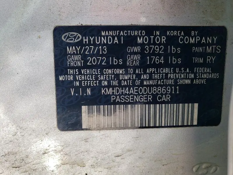 2013 HYUNDAI ELANTRA GLS  