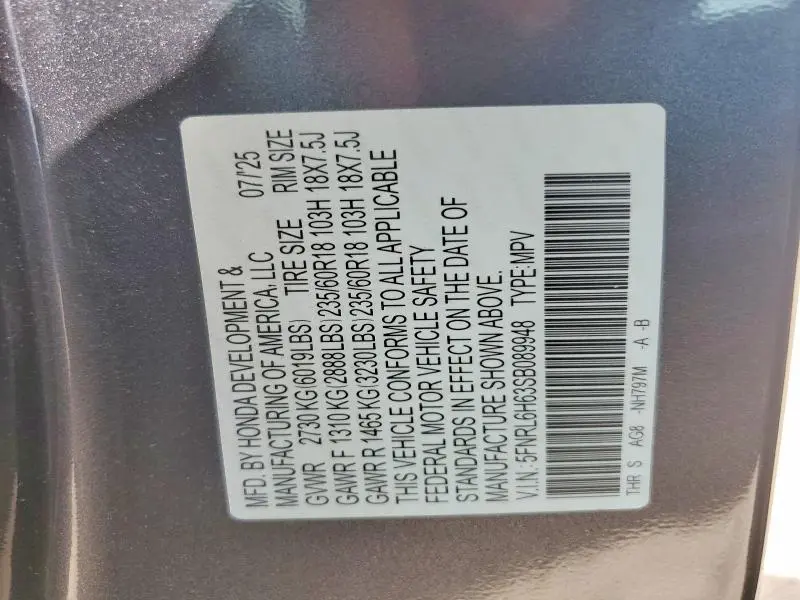 2025 HONDA ODYSSEY EXL  