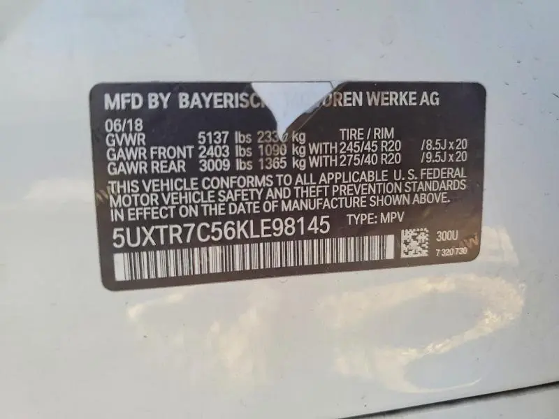 2019 BMW X3 SDRIVE30I  