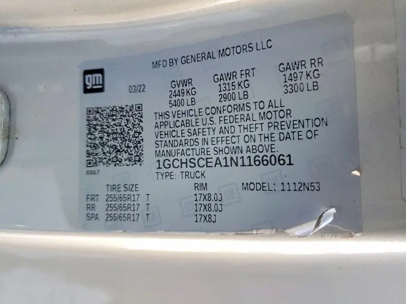 2022 CHEVROLET COLORADO LT  