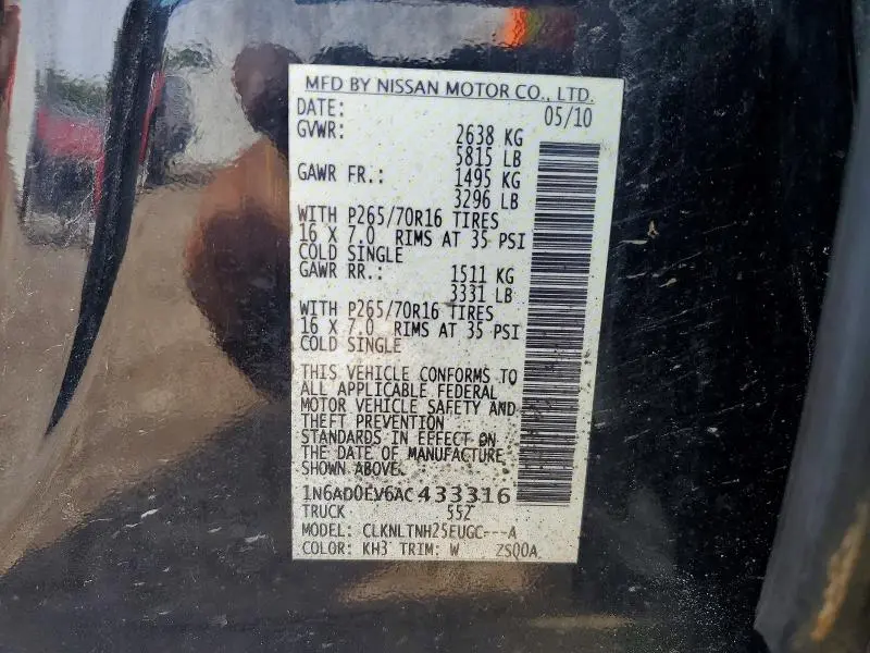 2010 NISSAN FRONTIER SE V6  