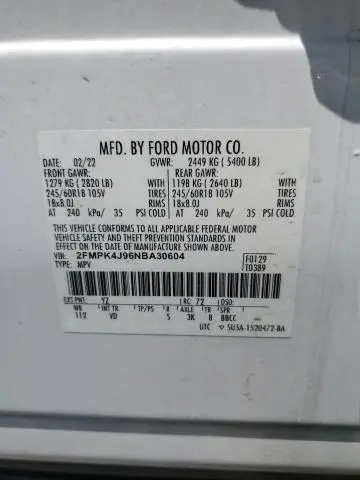 2022 FORD EDGE SEL  