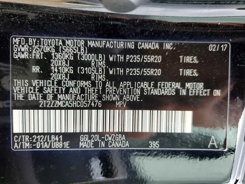 2017 LEXUS RX 350 BASE  
