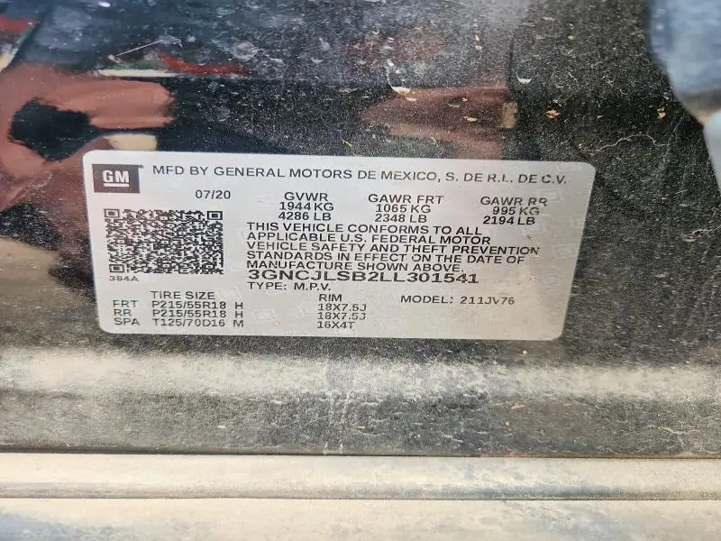 2020 CHEVROLET TRAX 1LT  