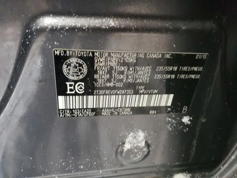 2015 TOYOTA RAV4 LIMITED  