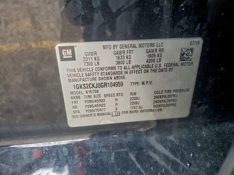 2016 GMC YUKON DENALI  