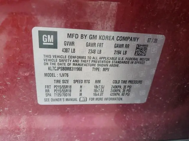2021 CHEVROLET TRAX 1LT  