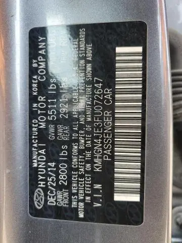 2015 HYUNDAI GENESIS 3.8L  